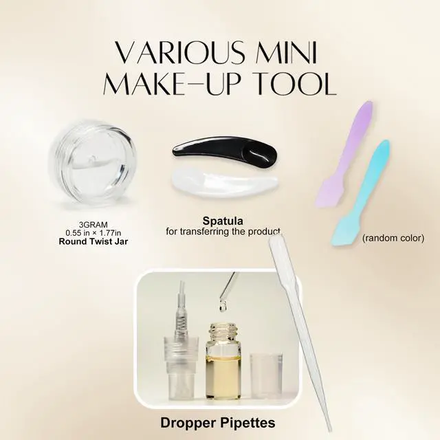 Alt view image 6 of 7 - Gifts for Women - 38 Pcs Mini Travel Makeup Containers Set, Small Empty Container & TSA Approved Travel Bottles Kit with Brushes, fLeak-Proof Cosmetic Jars & Bottles for Travel, and Sample