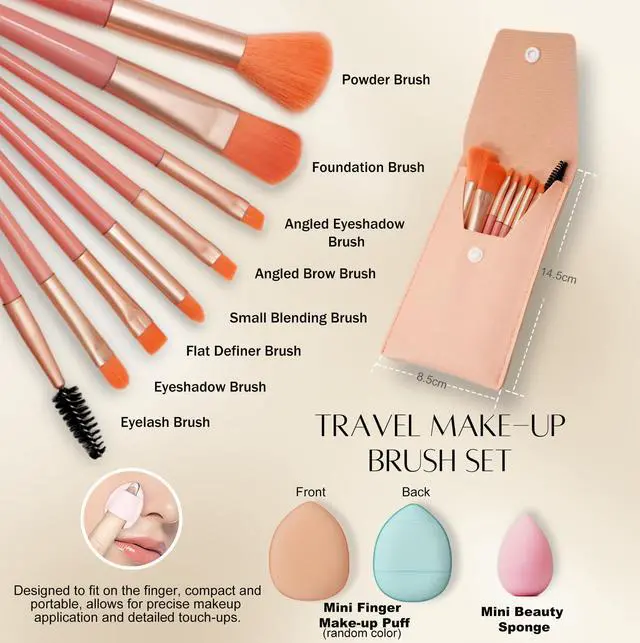 Alt view image 4 of 7 - Gifts for Women - 38 Pcs Mini Travel Makeup Containers Set, Small Empty Container & TSA Approved Travel Bottles Kit with Brushes, fLeak-Proof Cosmetic Jars & Bottles for Travel, and Sample