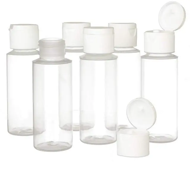 Main image of 2oz Clear Plastic Empty Squeeze Bottles with Flip Cap - BPA-free - Set of 6 - TSA Travel Size 2 Ounce Made in the USA
