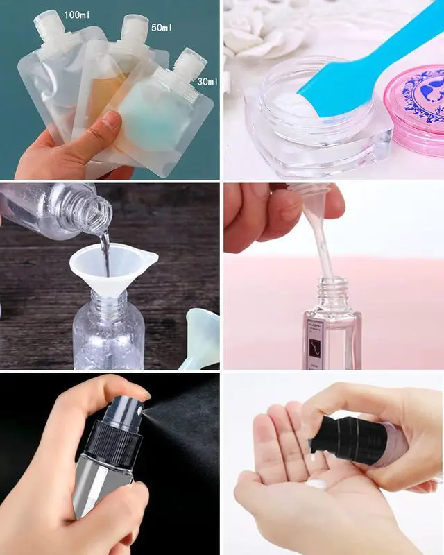 Alt view image 6 of 7 - 17 Pack Travel Pouches for Toiletries,TSA Approved,Portable Containers,Stand Up Pouch,Refillable Travel Accessories for Shampoo Conditioner Lotion Soap Liquids (A-17pcs)