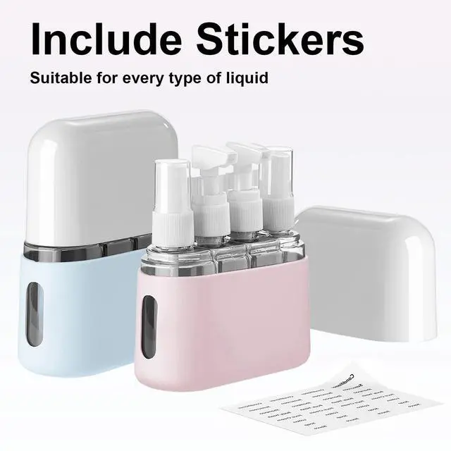 Alt view image 4 of 7 - Travel Bottle Set, 8 Pack TSA Approved Travel Size Bottles, Travel Containers Dispenser, Travel Shampoo Bottles for Cosmetic Conditioner and Lotion