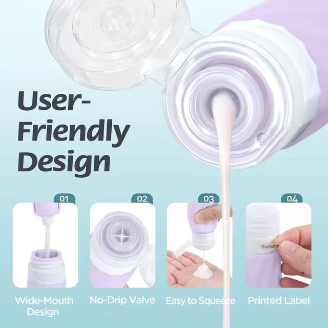 Alt view image 4 of 7 - 6Pcs Travel Bottles for Toiletries, Silicone Travel Size Containers Set