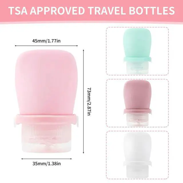 Alt view image 2 of 7 - 4 Pack 1oz Silicone Travel Bottles Leak Proof Squeeze Bottles For Toiletries Shampoo Conditioner Lotion Salad Dressing Travel Size Containers