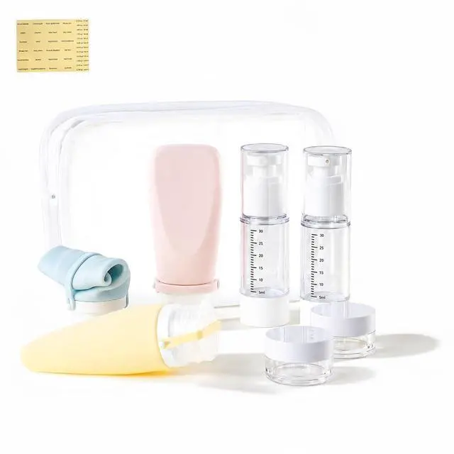 Main image of Silicone Travel Bottle Sets for Toiletries, TSA Approved Size 7pcs