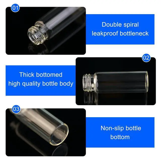 Alt view image 3 of 7 - 4ml Glass Vials with Screw Caps Small Sample Vials with Lids 10PCS