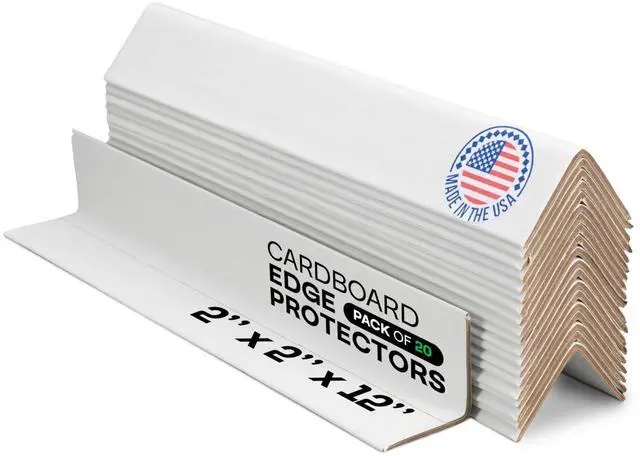 Main image of 2 x 2 x 12 Cardboard Edge Protector (Pack of 20) - Corner Protectors for Shipping, Storage, & Moving Reinforced Corner Guard Protection for Pallets, Wall Corners, & Furniture