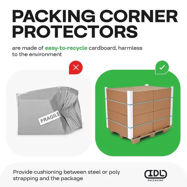 Alt view image 3 of 7 - 2 x 2 x 12 Cardboard Edge Protector (Pack of 20) - Corner Protectors for Shipping, Storage, & Moving Reinforced Corner Guard Protection for Pallets, Wall Corners, & Furniture