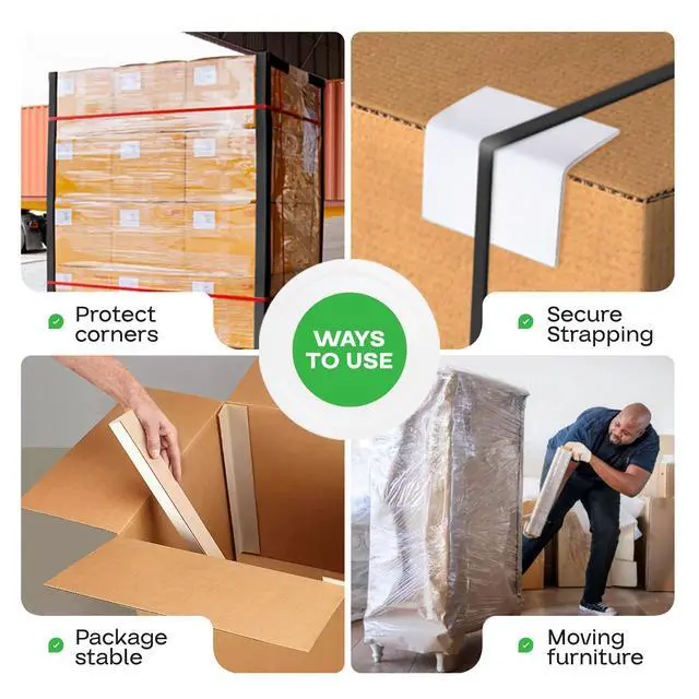 Alt view image 5 of 7 - 2 x 2 x 12 Cardboard Edge Protector (Pack of 20) - Corner Protectors for Shipping, Storage, & Moving Reinforced Corner Guard Protection for Pallets, Wall Corners, & Furniture