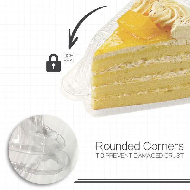 Alt view image 3 of 7 - Thickened Extra Large 50Pcs Cake Slice Containers,4.4 Pie Slice Containers