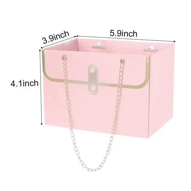 Alt view image 5 of 6 - 6pcs Flower Paper Gift Box Bouquet Storage Bucket Handbag with Metal Chain Flower Boxes for Arrangements Wedding Valentine's Mother's Day Birthday Bridal Showe