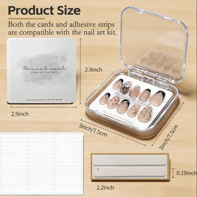 Alt view image 5 of 7 - 20 Pack Press on Nail Packaging Kit - Clear Press on Nail Boxes with Cards and Adhesive Tape, Professional Nail Case for Small Business and Storage DIY Nail Projects