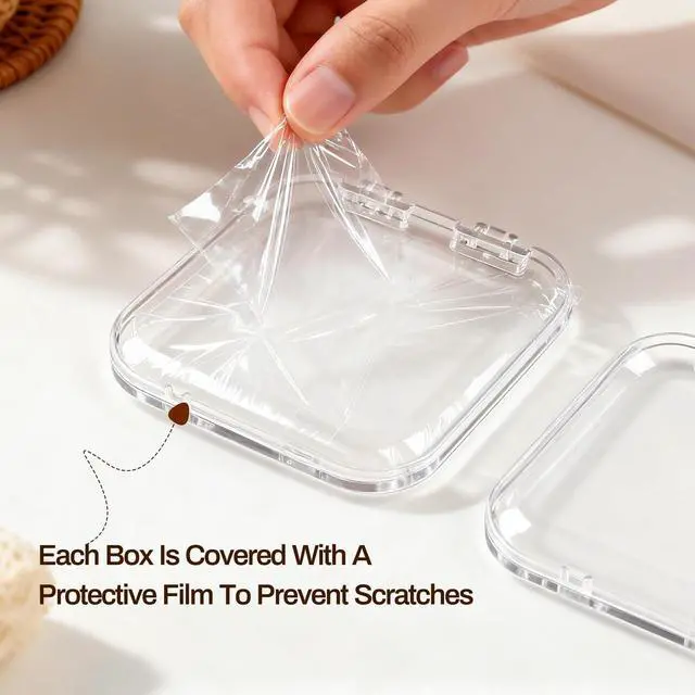 Alt view image 3 of 7 - 14Pcs Press on Nail Storage Box with 30Pcs Adhesive Double Sided Tape, Press on Nails Packaging Fake Nail Storage Case for Fake Nail Storage Nail Display Nail Salon(Clear)