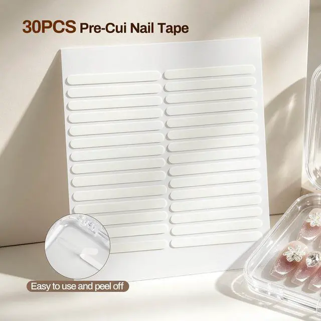 Alt view image 4 of 7 - 14Pcs Press on Nail Storage Box with 30Pcs Adhesive Double Sided Tape, Press on Nails Packaging Fake Nail Storage Case for Fake Nail Storage Nail Display Nail Salon(Clear)