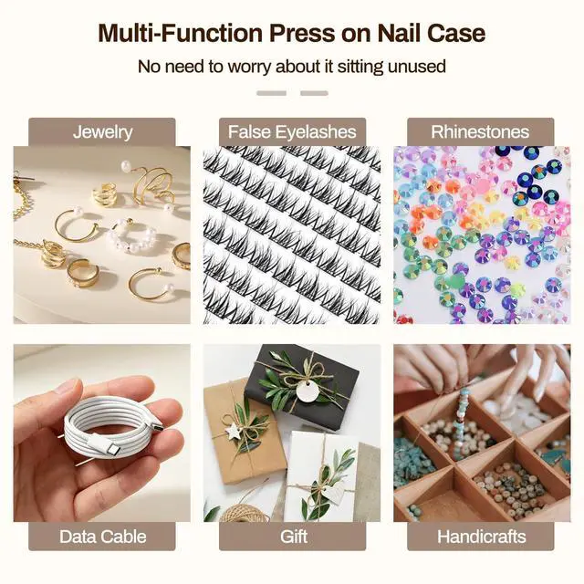 Alt view image 6 of 7 - 14Pcs Press on Nail Storage Box with 30Pcs Adhesive Double Sided Tape, Press on Nails Packaging Fake Nail Storage Case for Fake Nail Storage Nail Display Nail Salon(Clear)