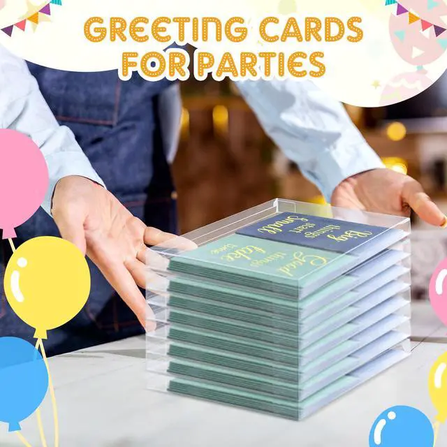 Alt view image 3 of 6 - 50 Pcs Clear Card Box Greeting Card Storage Boxes Clear Plastic Picture Display for Greeting Cards 4.5 x 5.9 x 0.6 Photo Storage Box Rectangle Small Boxes for Favors