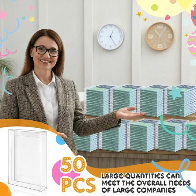 Alt view image 4 of 6 - 50 Pcs Clear Card Box Greeting Card Storage Boxes Clear Plastic Picture Display for Greeting Cards 4.5 x 5.9 x 0.6 Photo Storage Box Rectangle Small Boxes for Favors