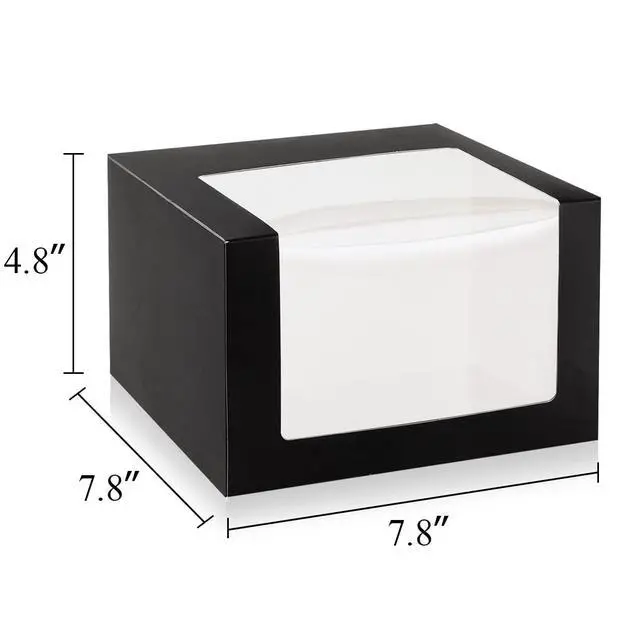 Alt view image 6 of 7 - Black Gift Boxes with Window Display for Hat Storage Containter for Baseball Caps (Fitted, Snapbacks, Trucker) 7.8" x 7.8" x 4.8", 10 Pack