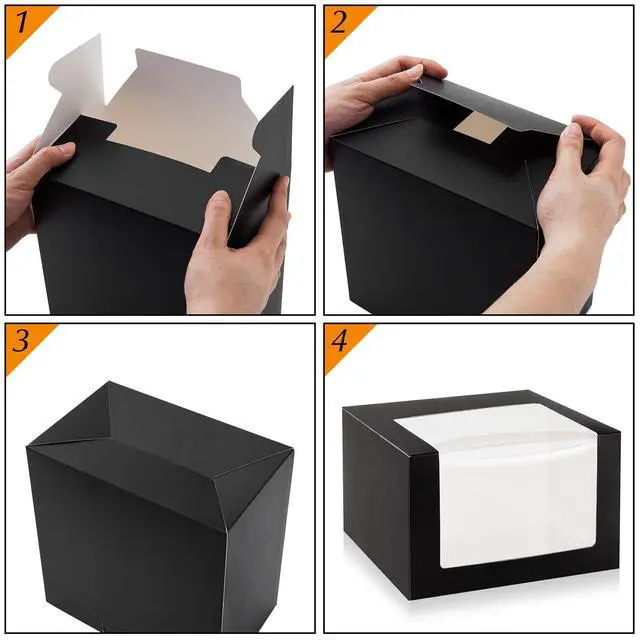 Alt view image 7 of 7 - Black Gift Boxes with Window Display for Hat Storage Containter for Baseball Caps (Fitted, Snapbacks, Trucker) 7.8" x 7.8" x 4.8", 10 Pack