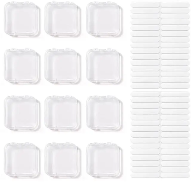 Main image of 12Pcs Press On Nail Boxes Fake Nail Storage Case with Adhesive Tape