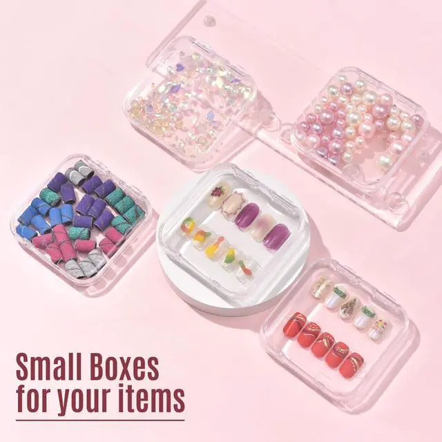 Alt view image 3 of 6 - 12Pcs Press On Nail Boxes Fake Nail Storage Case with Adhesive Tape
