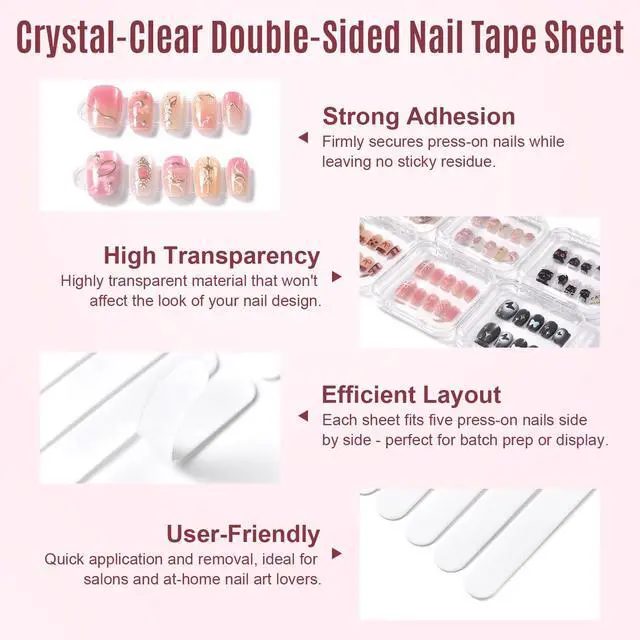 Alt view image 4 of 6 - 12Pcs Press On Nail Boxes Fake Nail Storage Case with Adhesive Tape