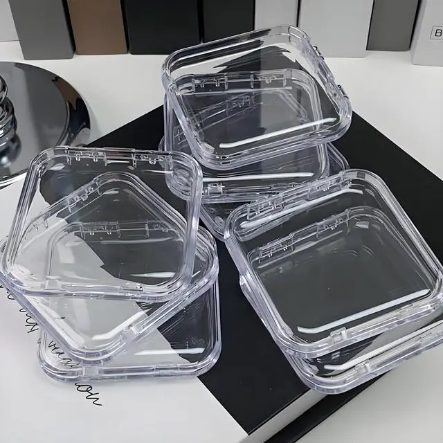 Alt view image 3 of 7 - 12 Pcs Clear Press On Nail Storage Box with Nail Case Container, False Nail Set Organizer Press Ons Packaging Box Display Case with Double Sided Tape for Nail Art Home Salon Nail Business Supplies