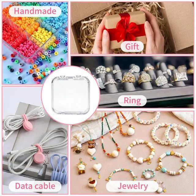 Alt view image 6 of 6 - Press On Nail Packaging - 14pcs Acrylic Press On Nail Organizer Box with 30 Adhesive Tabs, for Fake supplies Storage Case Display Salon Home Storage