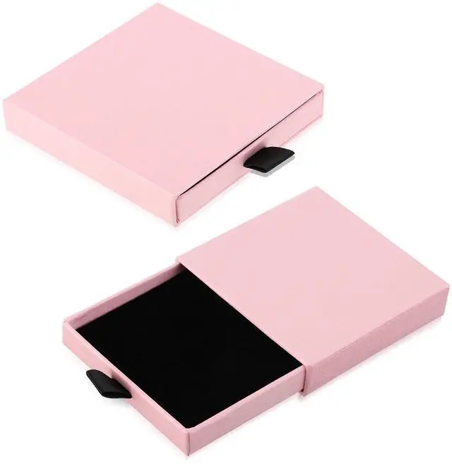 Main image of 2 Pack Jewelry Gift Boxes Cardboard Jewelry Boxes, 2.9x3.1x0.7Inch Small Gift Boxes for Bracelets Earrings Necklaces Jewelry Gift (Pink)