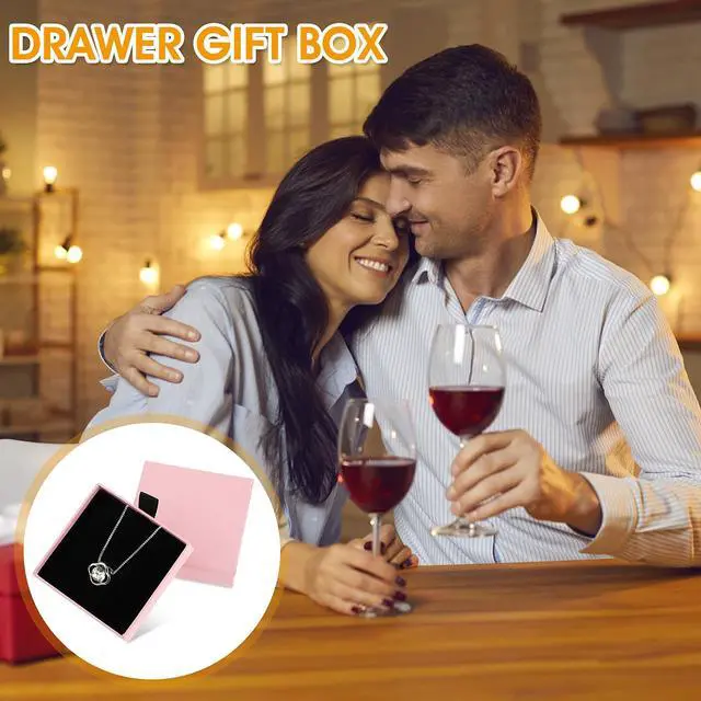 Alt view image 6 of 7 - 2 Pack Jewelry Gift Boxes Cardboard Jewelry Boxes, 2.9x3.1x0.7Inch Small Gift Boxes for Bracelets Earrings Necklaces Jewelry Gift (Pink)