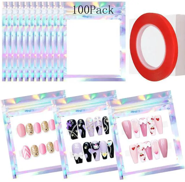 Main image of 201PCS Press on Nail Packaging Bag, Nail Bags for Press ons