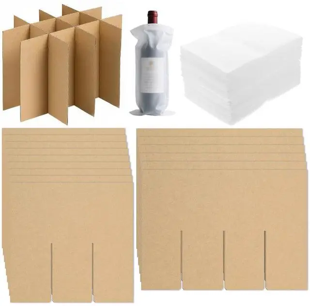 Main image of 3-Pack Glassware Protection SetGlassware Dish Packing Boxes Corrugated Dividers & 36 Foam Sleeves for 16x12x12 Moving Boxes (Box Not Included)