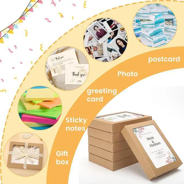 Alt view image 4 of 7 - 60 Pcs Greeting Card Storage Box,4.5 x 6 x 1 Inch Greeting Card Boxes Kraft Paper Box with PVC Transparent Window Bulk Frame Photo Storage Envelope (Kraft, 4.5 x 6 x 1 Inch)