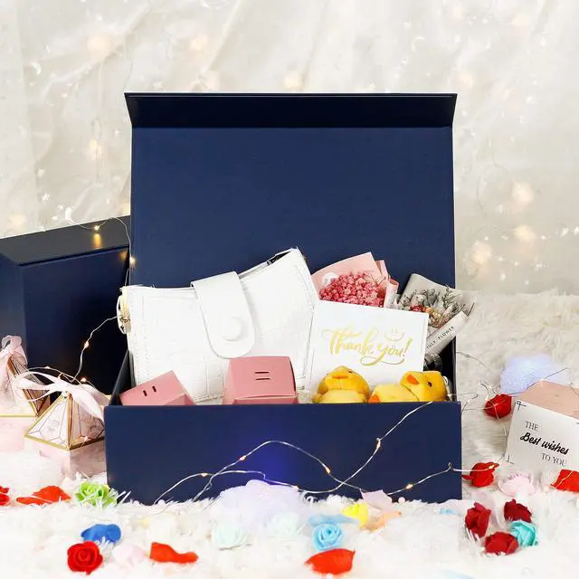 Alt view image 6 of 7 - Luxury Large Gift Box 13.8"x9"x4.3" Storage Box Ribbon Magnetic Closure for Luxury Packaging Box for Valentine's Day,Mother's Day, Birthdays, Bridal Gifts,Weddings