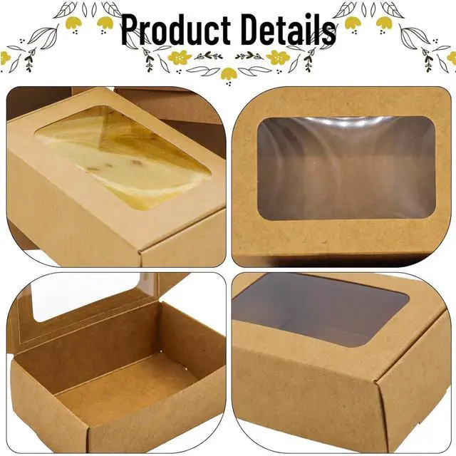 Alt view image 3 of 7 - 40 PCS Soap Boxes for Homemade 3.55 x 2.4 x 1.2 Inch Small Soap Paper Box Mini Kraft Treat Box with Window for Homemade Soap Packaging Boxes Supplies