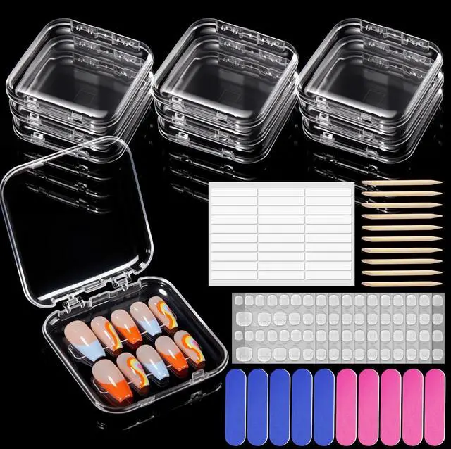 Main image of 10pcs Press On Nails Storage Case Clear Fake Nails Packaging Kit