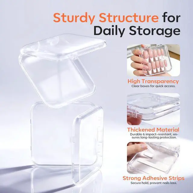 Alt view image 4 of 6 - 10pcs Press On Nails Storage Case Clear Fake Nails Packaging Kit
