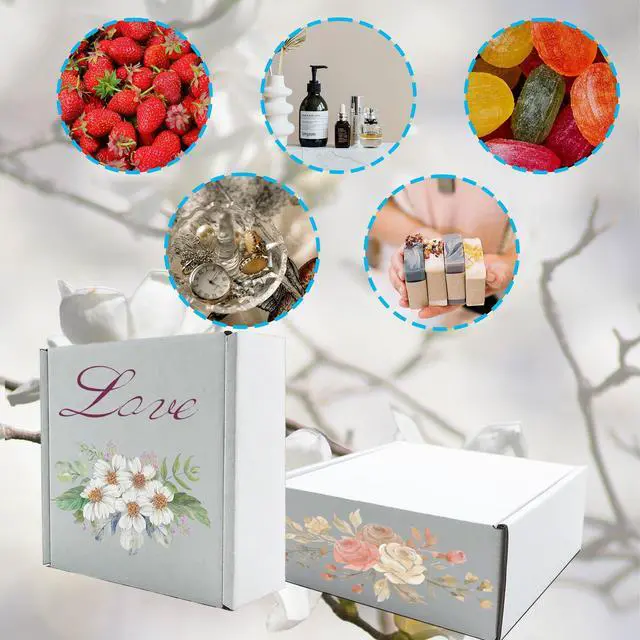 Alt view image 2 of 7 - 5x5x2 inch White Shipping Boxes 25 Pack,Small Gift Boxes,Bulk of Mailers