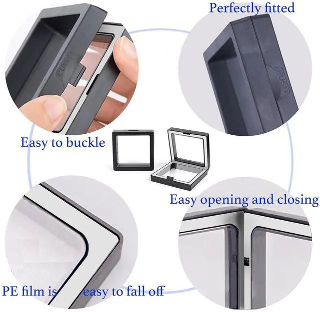 Alt view image 3 of 6 - 10 Pack Jewelry Gift Boxes 2.75 x 2.75 x 0.78 Inch Transparent Jewelry Box,Small Gift Boxes for Handmade Jewelry Earrings Necklaces Bracelets (Black and white)