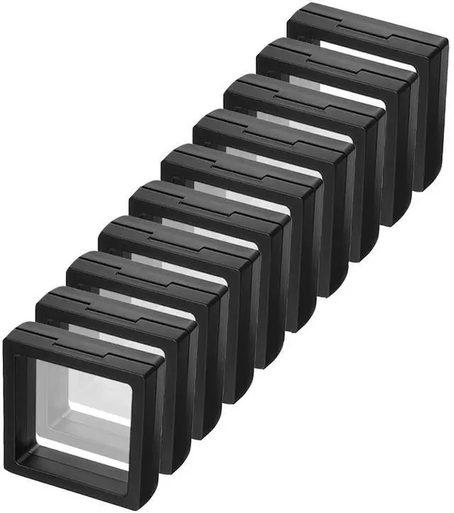 Main image of 10 Pack Jewelry Gift Boxes 2.75 x 2.75 x 0.78 Inch Transparent Jewelry Box,Small Gift Boxes for Handmade Jewelry Earrings Necklaces Bracelets (Black and white)