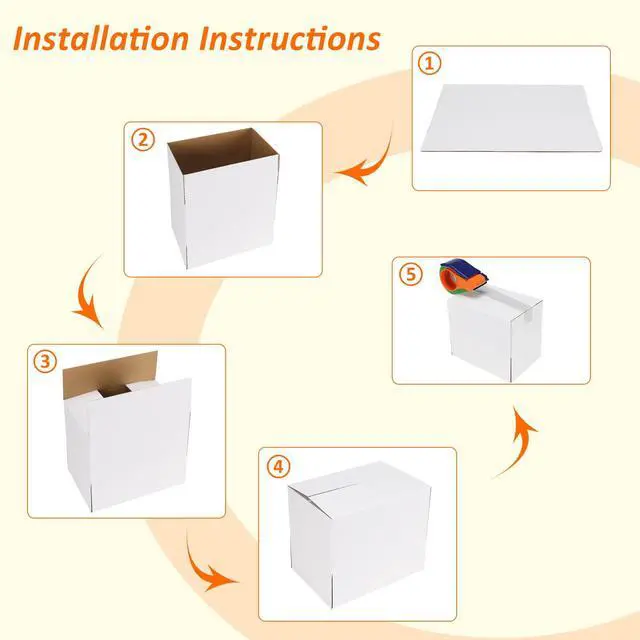Alt view image 6 of 7 - 40 Pack 5x5x5 Shipping Boxes, White Corrugated Cardboard Box for Mailing, Packaging, Small Business