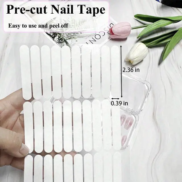 Alt view image 4 of 7 - 12pcs Press on Nail Storage Box with Adhesive Double Sided Tape Clear Acrylic Nail Display Box Artificial False Nail Organizer Box Fake Nail Case Nail Packaging Boxes for Nail Salon