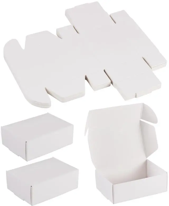 Main image of 20pcs White Shipping Boxes 3.26"x2.36"x1.18" Foldable Paper Mailer Boxes for Small Business Small Gift Packaging Box for Moving Storage Jewelry Gift Box for Wrapping Mailing Present