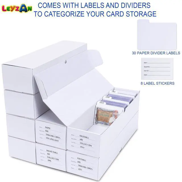 Alt view image 4 of 7 - Trading-Card Storage Box, 8-Pack 1000 Count Corrugated Cardboard Storage Box with dividers & labels for TCG/Magic/Mtg storage and Collection, 14.4 INCH Horizontal