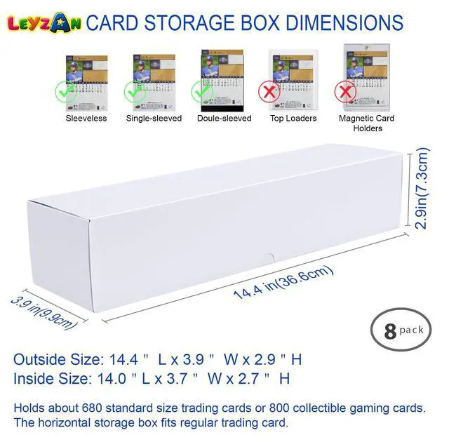 Alt view image 6 of 7 - Trading-Card Storage Box, 8-Pack 1000 Count Corrugated Cardboard Storage Box with dividers & labels for TCG/Magic/Mtg storage and Collection, 14.4 INCH Horizontal