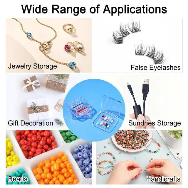 Alt view image 7 of 7 - 16 Pcs Acrylic Press on Nail Storage Box with Adhesive Double Sided Tape, Press on Nails Packaging Fake Nail Storages Case for Fake Nail Storage Nail Display Nail Salon