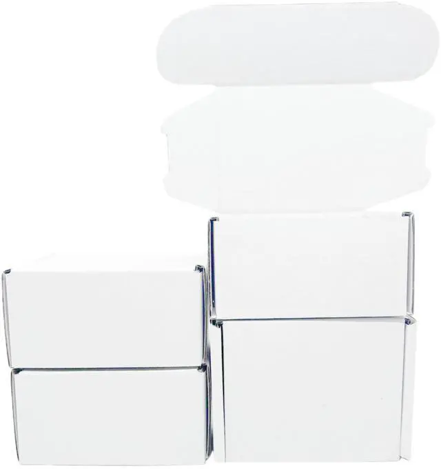 Main image of 4x3x2 Inches 50 Pack White Corrugated Cardboard Shipping Boxes Small Mailer Boxes for Business Packaging Mailing