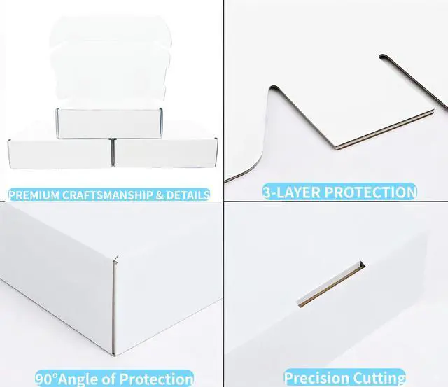 Alt view image 6 of 7 - 4x3x2 Inches 50 Pack White Corrugated Cardboard Shipping Boxes Small Mailer Boxes for Business Packaging Mailing