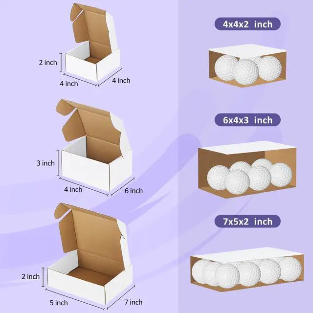 Alt view image 2 of 7 - 30 Pack Small Shipping Boxes Assorted Sizes, 4x4x2, 6x4x3, 7x5x2-10 PCS Each Small Boxes, White Corrugated Box Mailers, Cardboard Boxes for Packaging Small Business, Mailing
