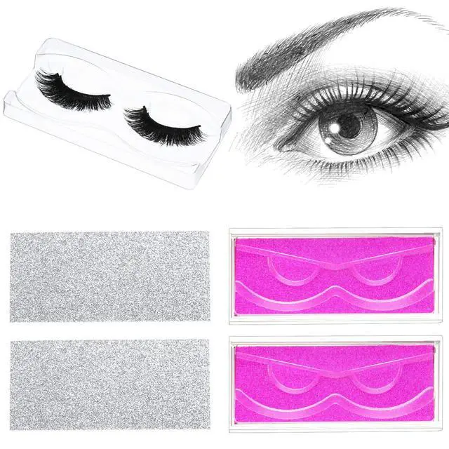 Alt view image 5 of 7 - 50 Sets Empty Lash Case Set, Include Empty Eyelash Box Packaging Storage Box, Eyelash Boxes Tray False Storage, Internal Background Paper(Silver)