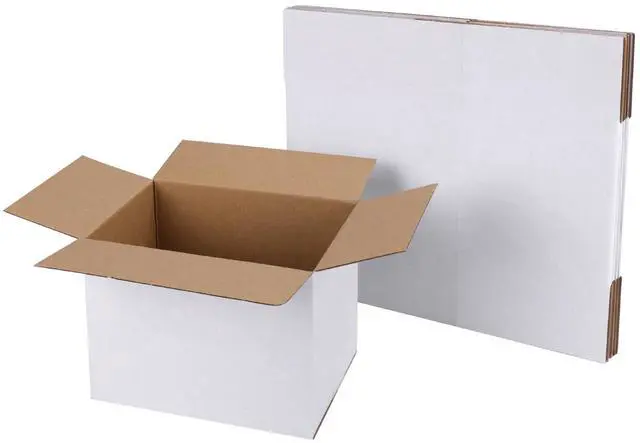 Main image of 8x6x6 White Shipping Boxes Set of 6, White Corrugated Cardboard Boxes for Small Business Shipping Mailing Packing